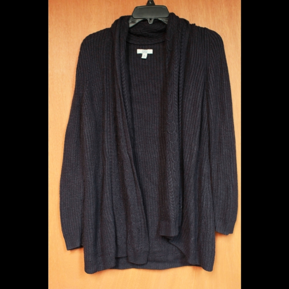 Dark Navy Knit Cardigan, Size Petite Small